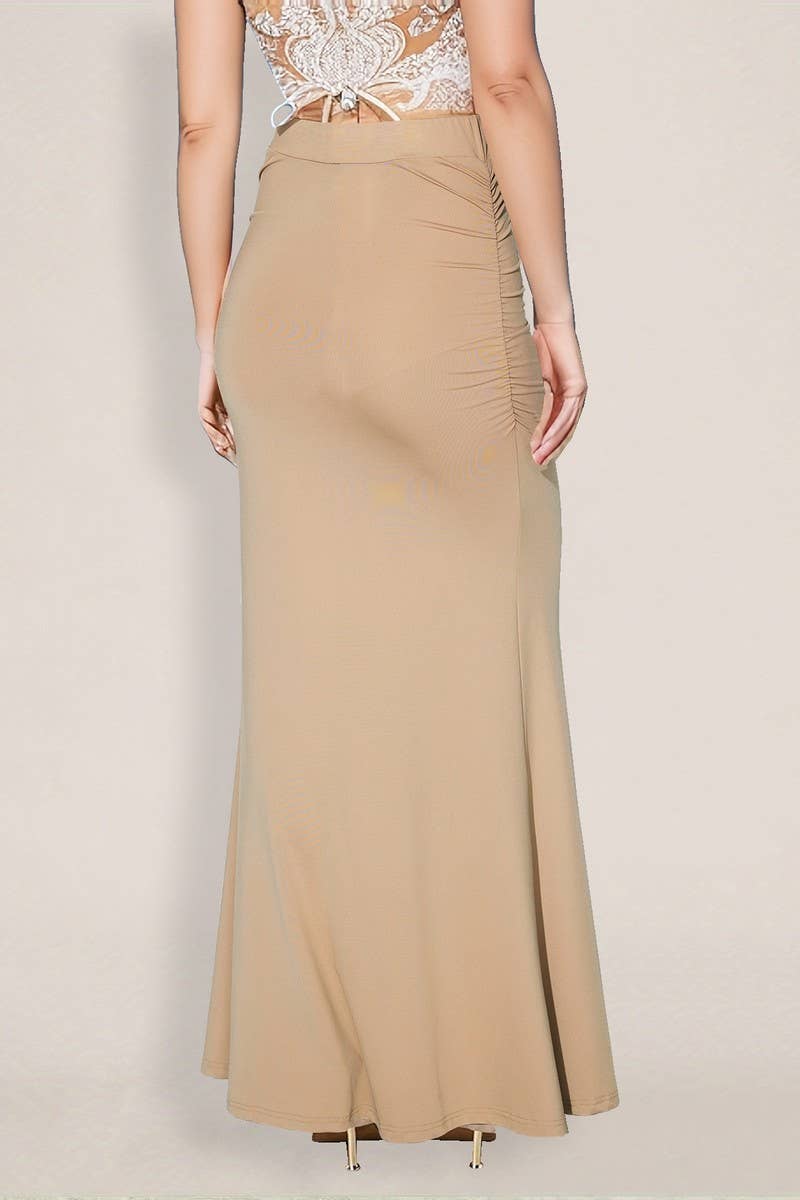 CWBLS0427_SUMMER SEXY HIGH-WAISTED RUCHED MAXI SKIRT