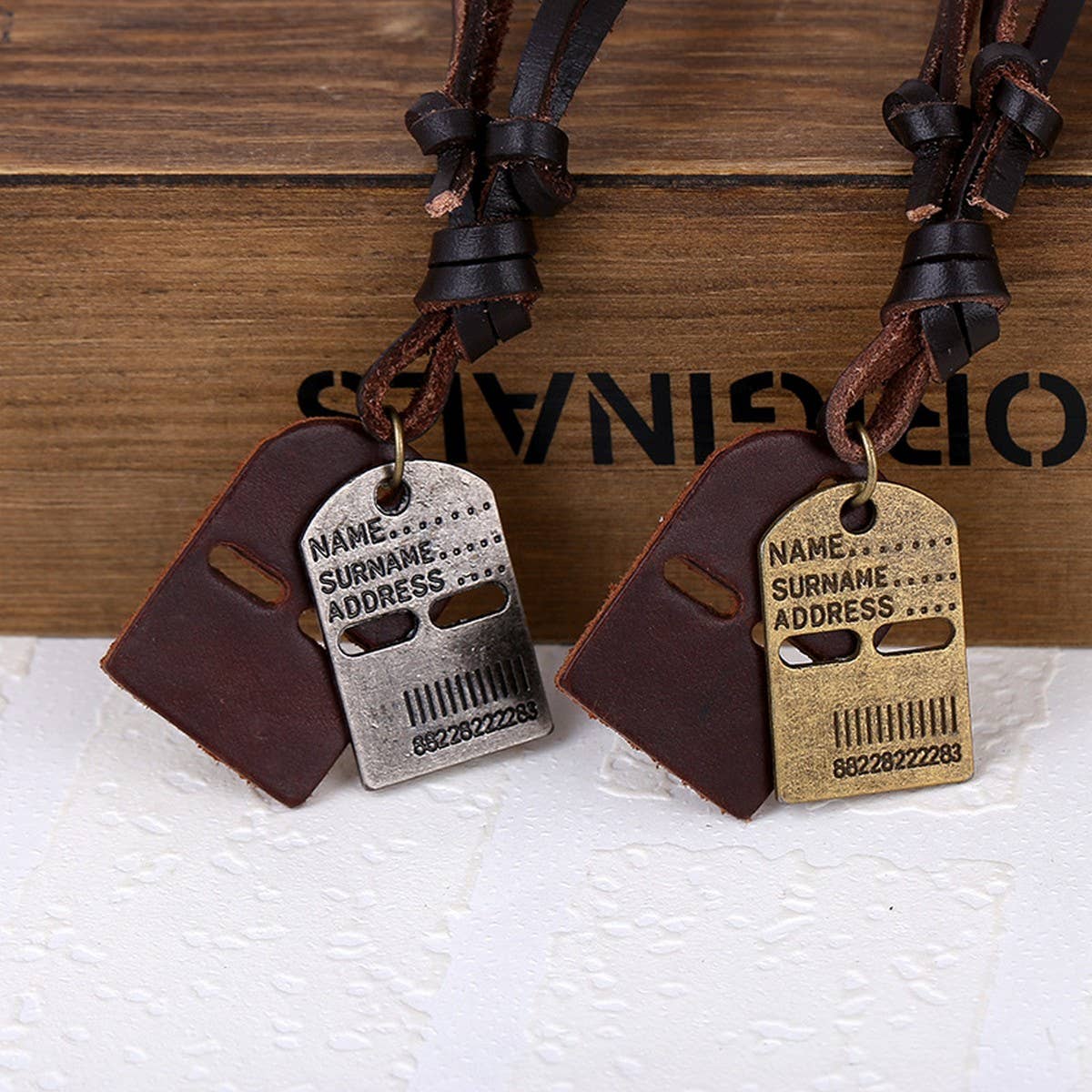 VINTAGE ADJUSTABLE LETTER PENDANT MEN'S NECKLACE
