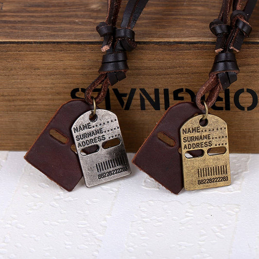 VINTAGE ADJUSTABLE LETTER PENDANT MEN'S NECKLACE