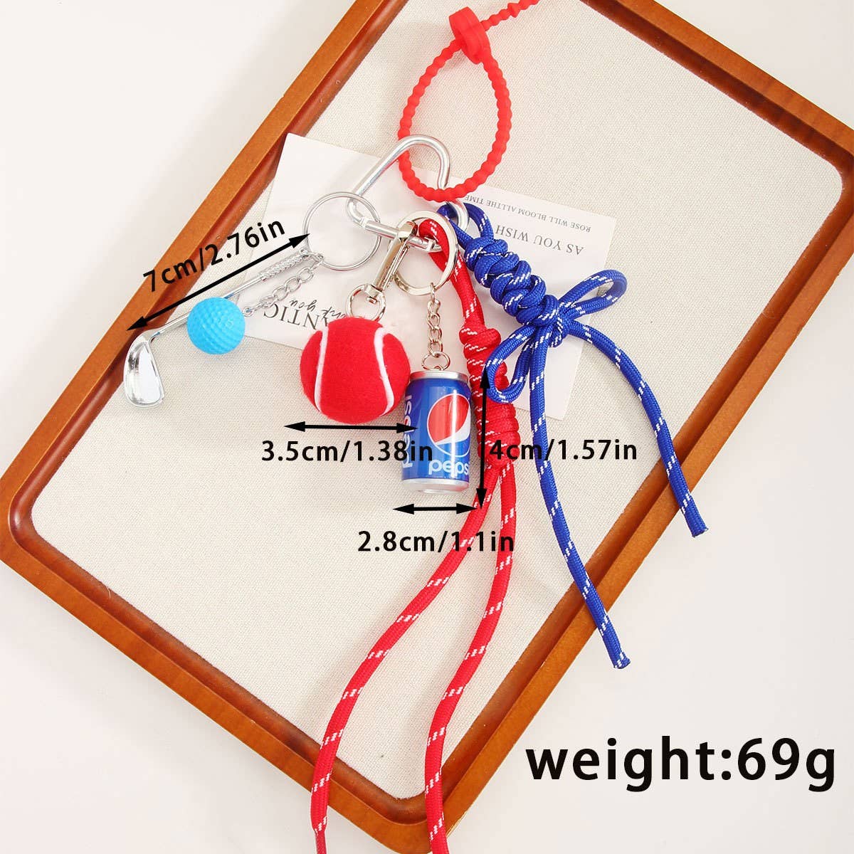 Sporty Mini Cola Bottle & Golf Ball Keychain_CWMM7766