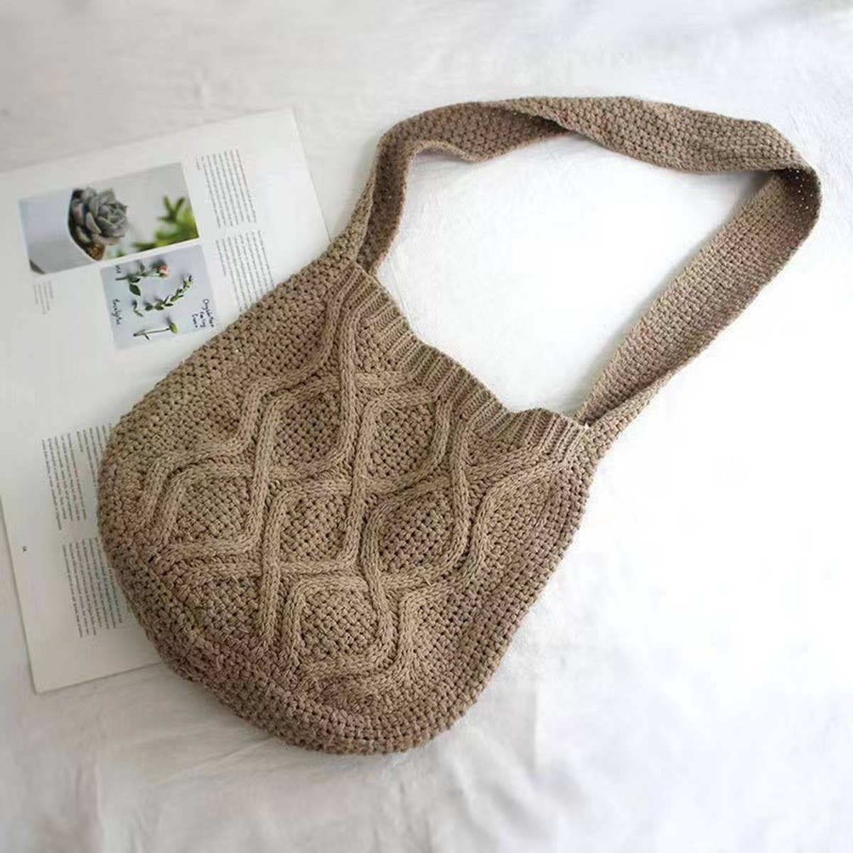 CWAB4573_SOLID KNIT TWIST VINTAGE TOTE CROSSBODY BAG