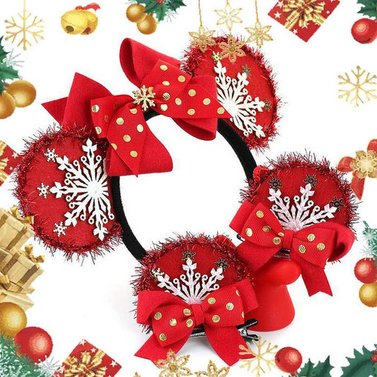 Christmas Snowflake Bow Headband for Girls