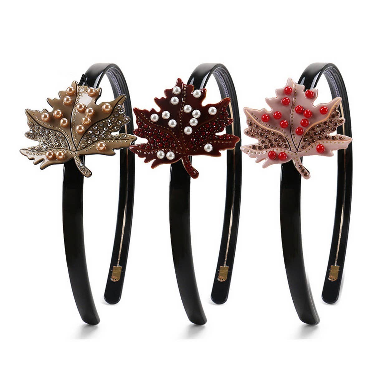 PEARL HEADBAND MAPLE LEAF DIAMOND HEADBAND_CWAHA4377