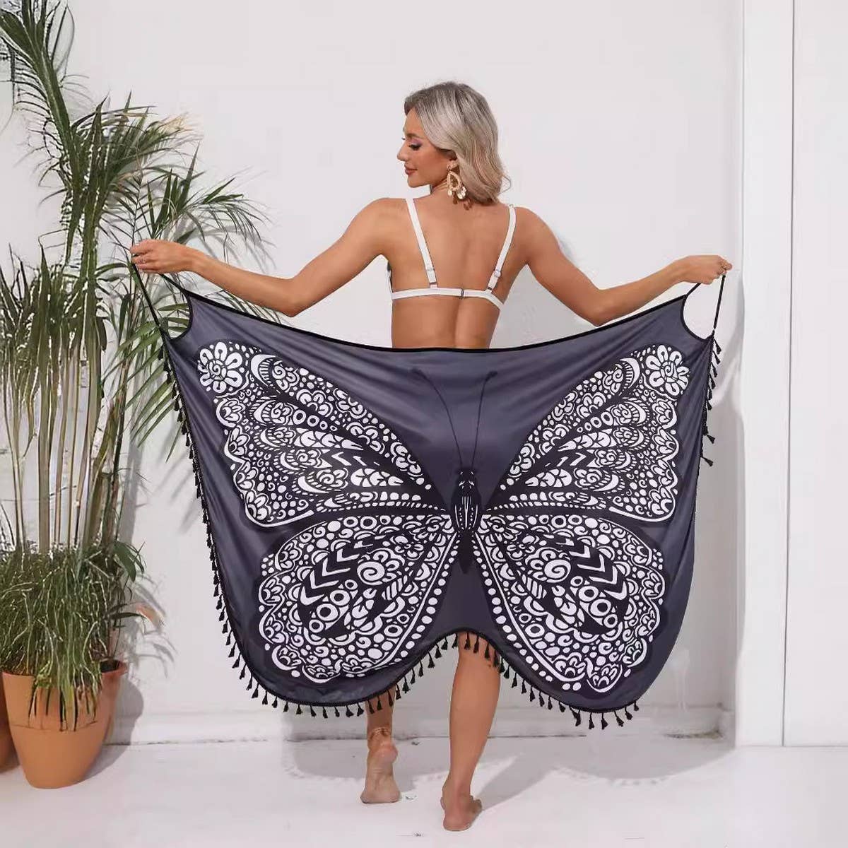 Sexy Cross-Back Tie Dress with Bow Detail