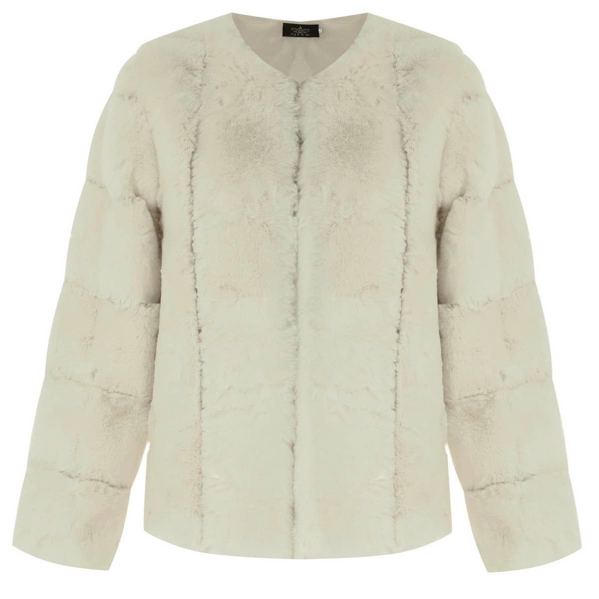 Fashion Faux Fur Round Collar Crop Coat Women_CWMM9065