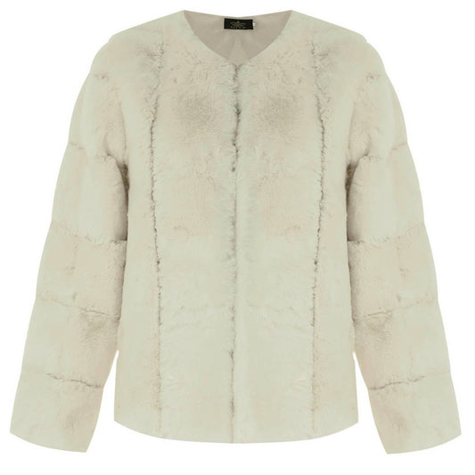 Fashion Faux Fur Round Collar Crop Coat Women_CWMM9065