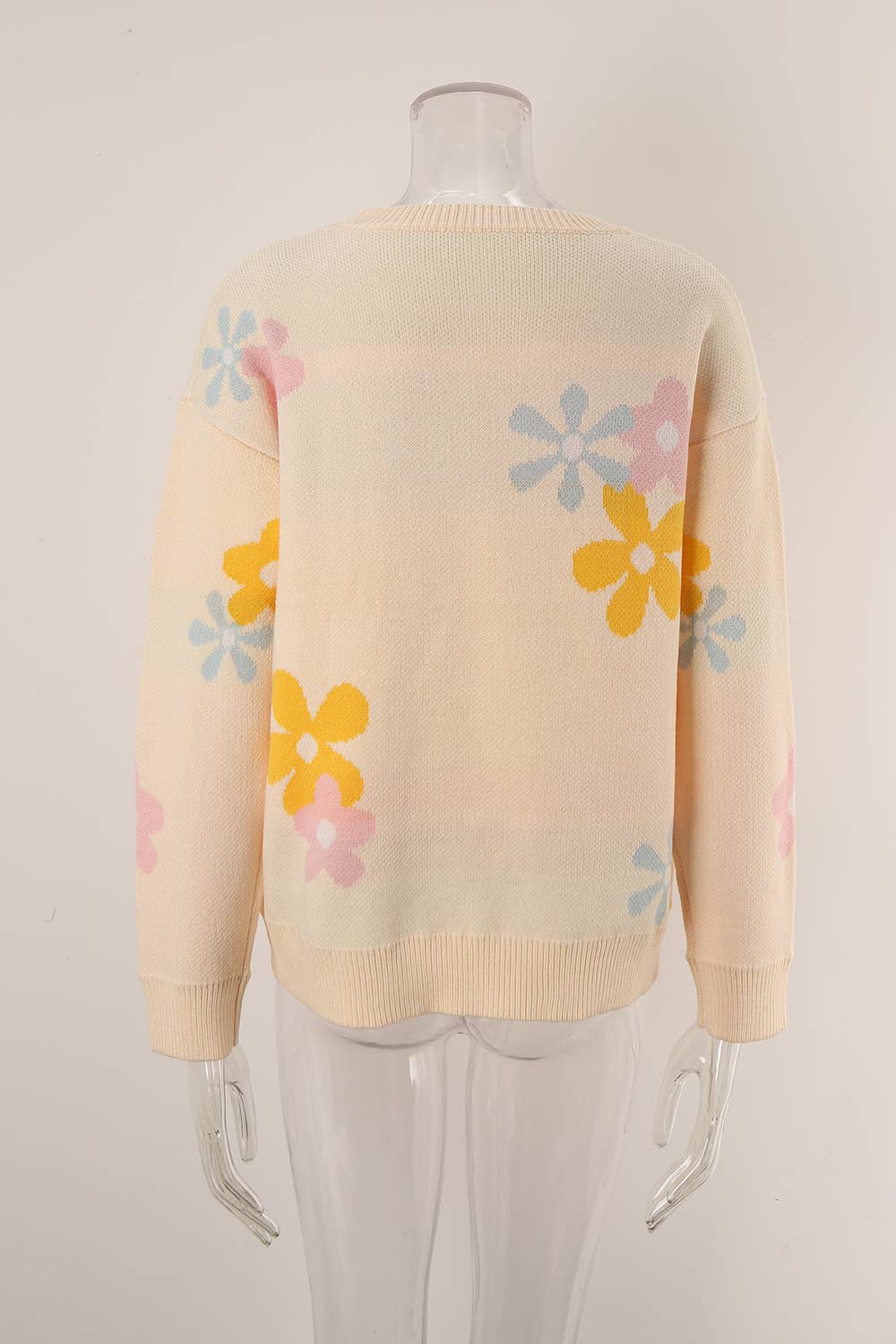 WOMEN'S PRINTED PULLOVER FLORAL SWEATER