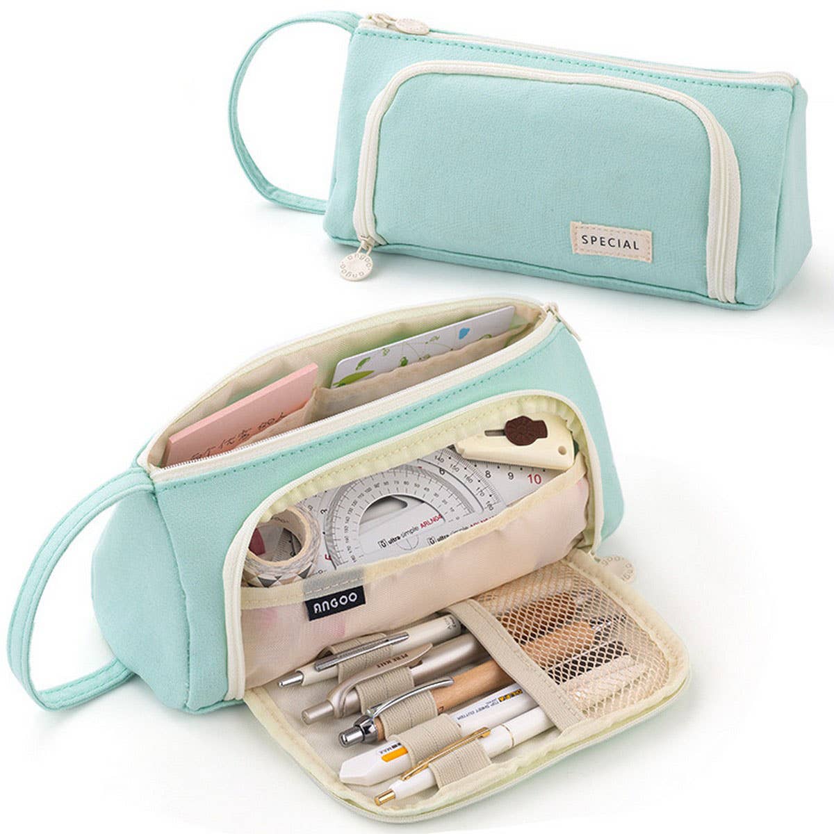 HIGH-VALUE CANVAS WINDOW PENCIL CASE