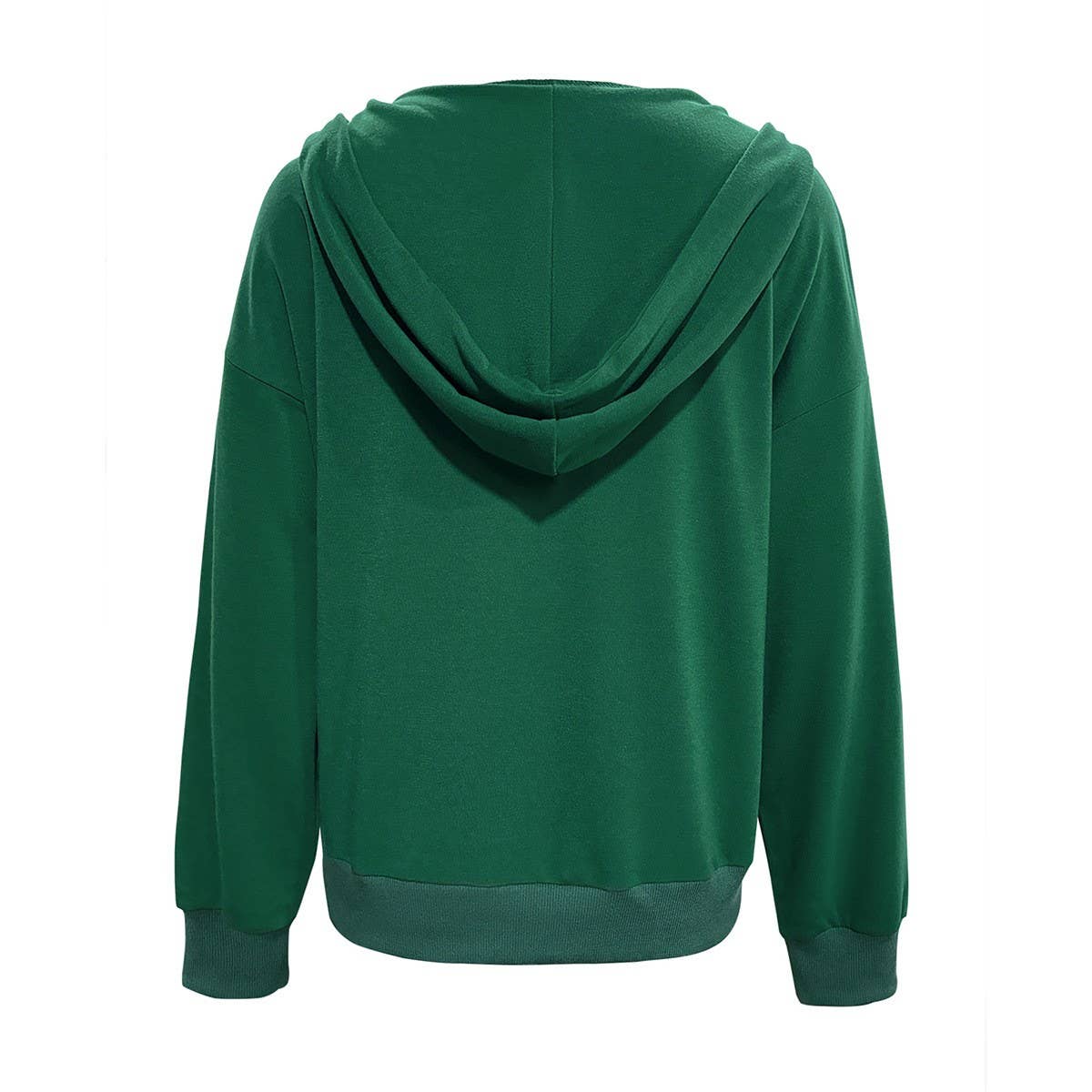 Pullover drawstring button pocket loose hoodie_cwohol0675