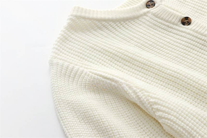 CWOSWL1398_Button Down V-neck Long Sleeve Sweater