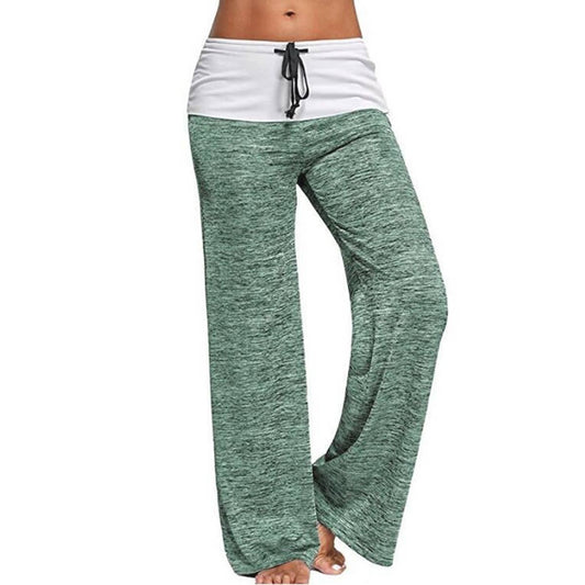 YOGA QUICK-DRYING COLOR CONTRAST LACE-UP PANTS