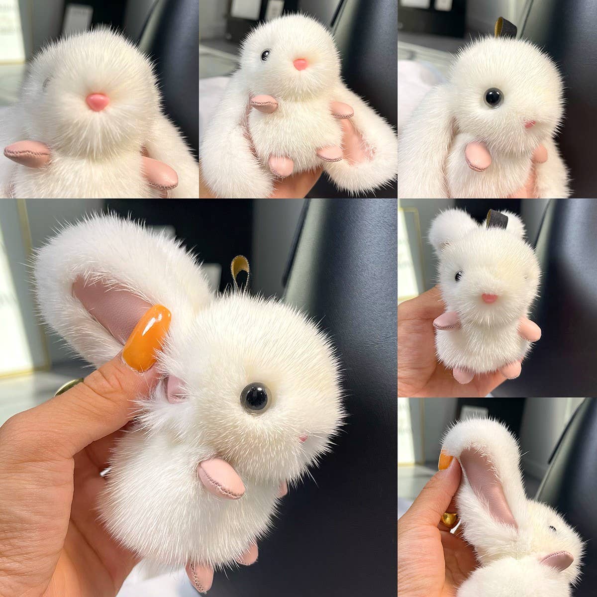 MINK FUR RABBIT BAG ORNAMENT HIGH-END KEYCHAIN