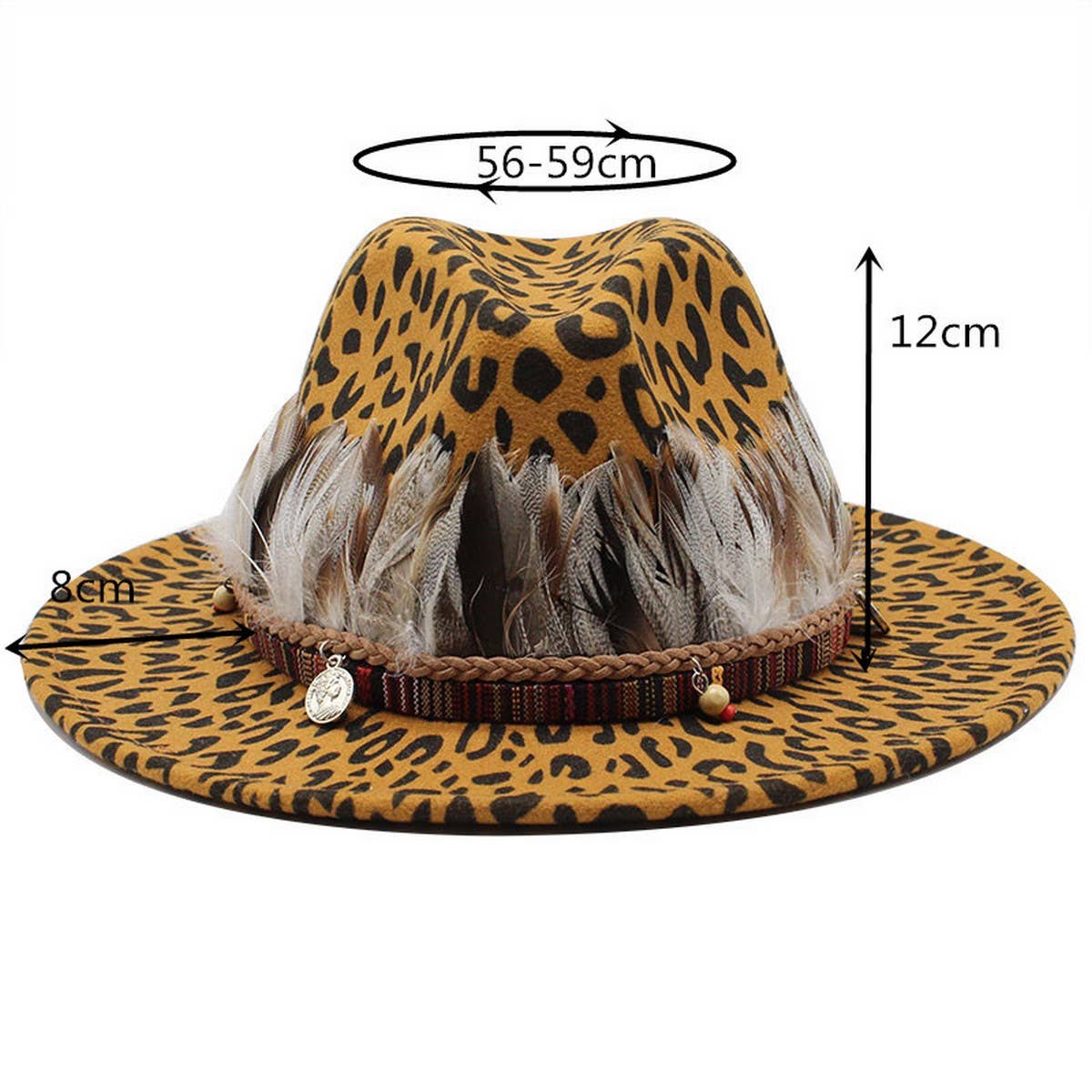 WOOLEN JAZZ HAT TOP HAT FLAT BRIM HAT WIDE BRIM HAT_CWAH2611