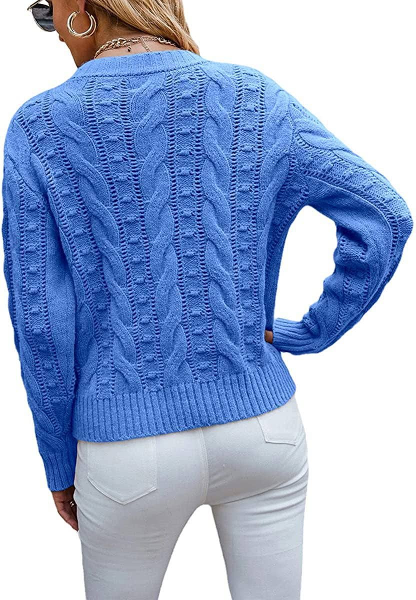 CWOSWL0815_ Long Sleeve Loose Neck Pullover Sweater