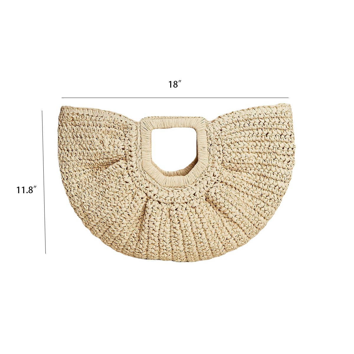 WOMEN PORTABLE MOON WOVEN STRAW BAG_CWAB0812