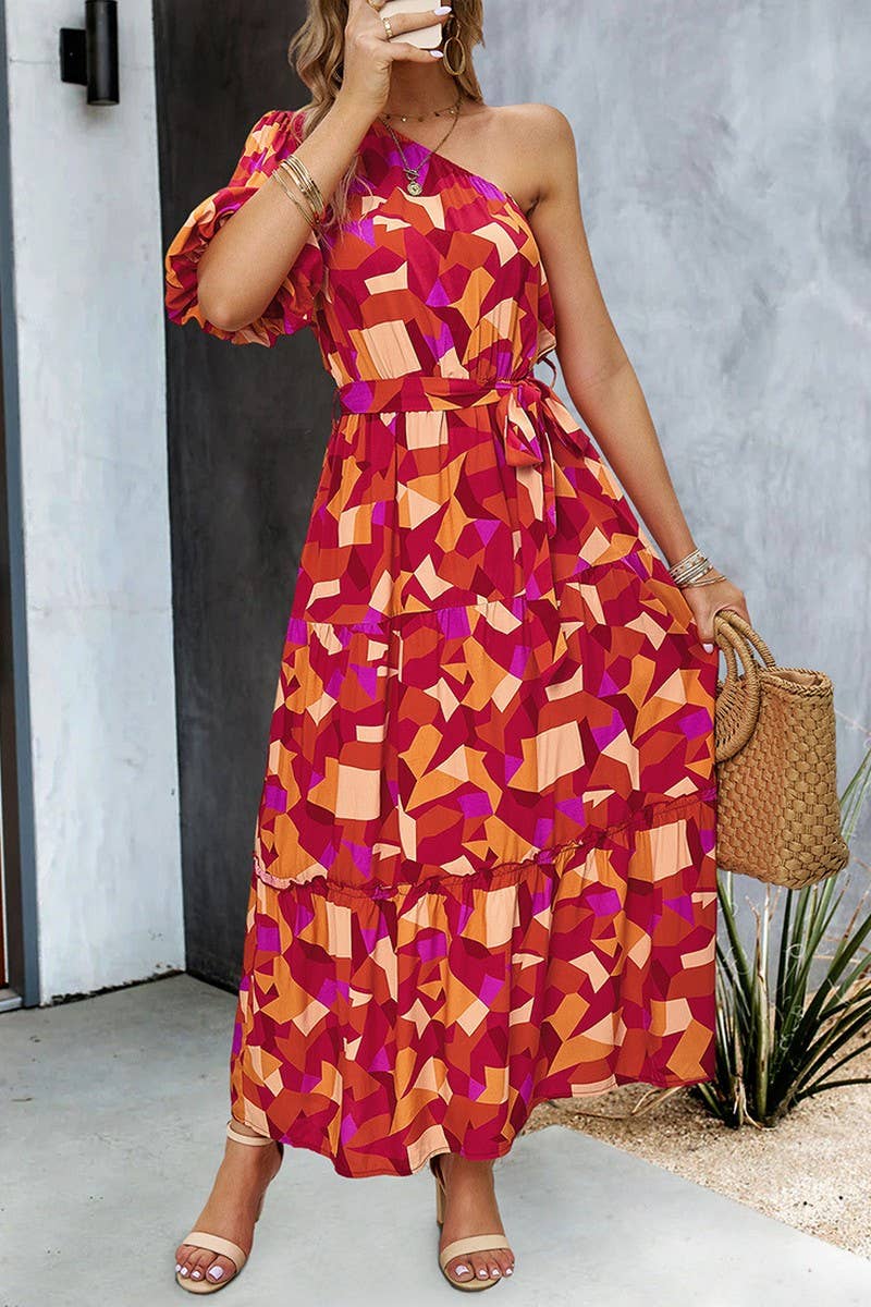 CWDMD4609_SUMMER ELEGANT ONE-SHOULDER MAXI DRESS