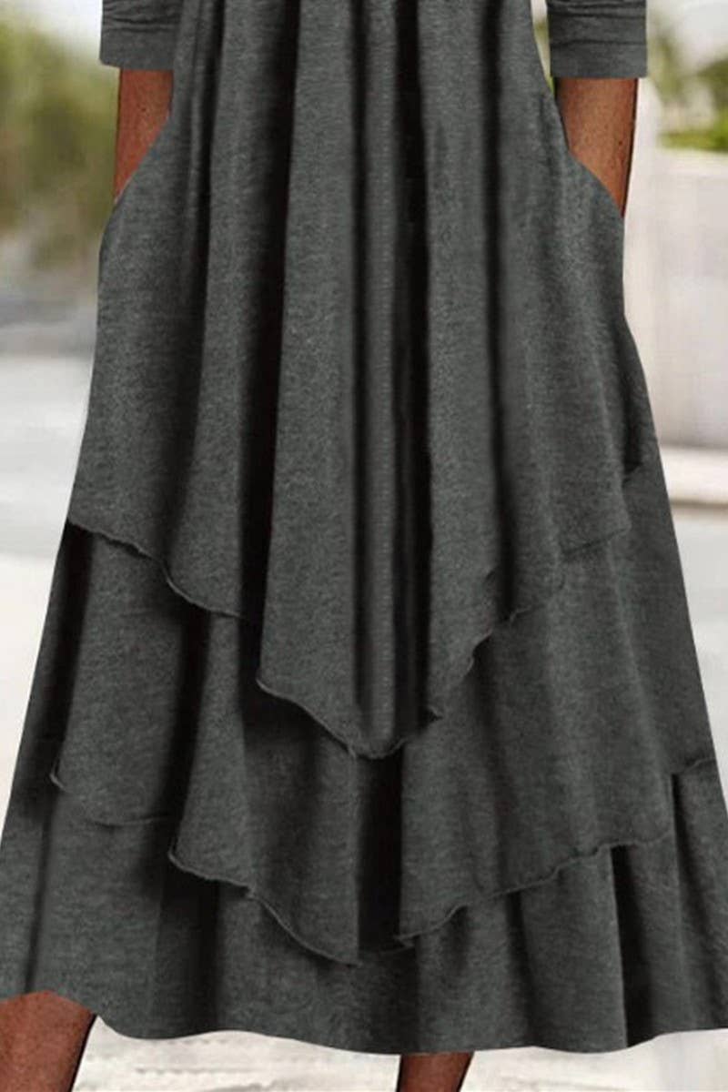 CWDMD4040_WAIST HEART-SHAPED DECORATION CAKE HEM DRESS