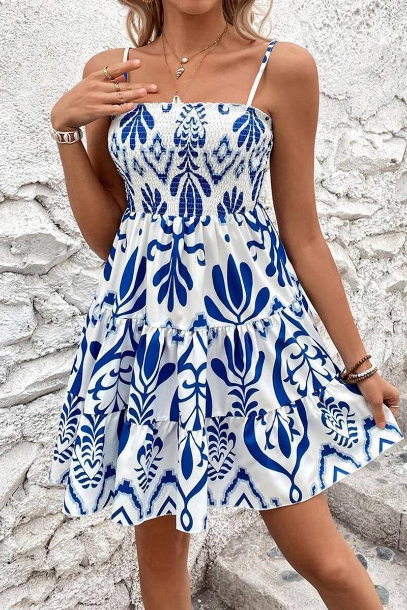 CWDSD8385_WAISTED PRINCESS PUFF SLEEVE MINI SLIP DRESS