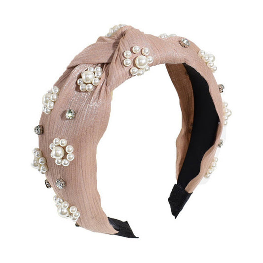 WOMEN IMITATION PEARL KNOTTED HEADBAND