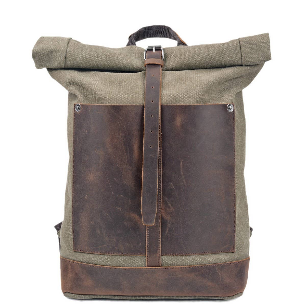 Vintage Waxed Canvas Roll Top Backpack_CWAB5547