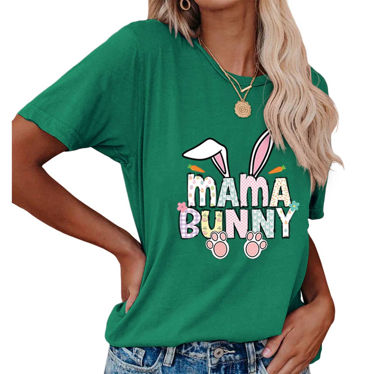 EASTER PULLOVER ROUND NECK FASHION PRINTED T SHIRT_CWTTS0855