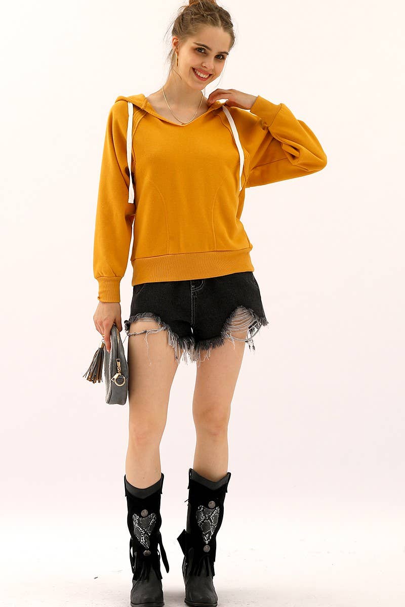 CWOHOL411_HOODIE SWEATSHIRT DRAWSTRING WITH FRONT POCKETS