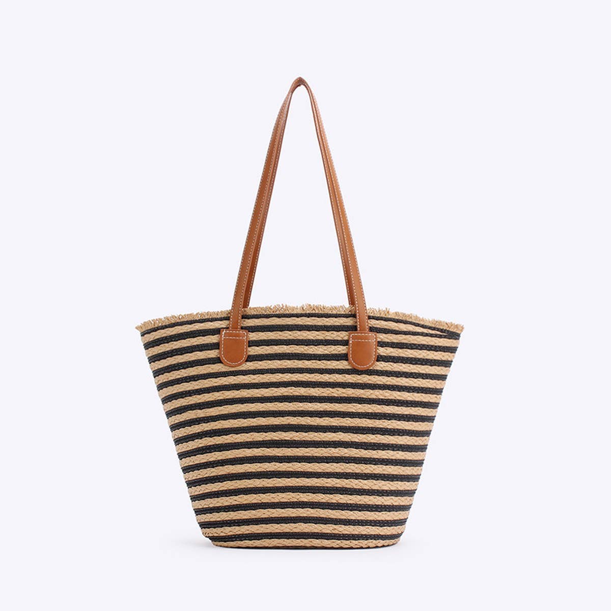 CASUAL SIMPLE LARGE CAPACITY SHOULDER STRAW BAG_CWAB4705