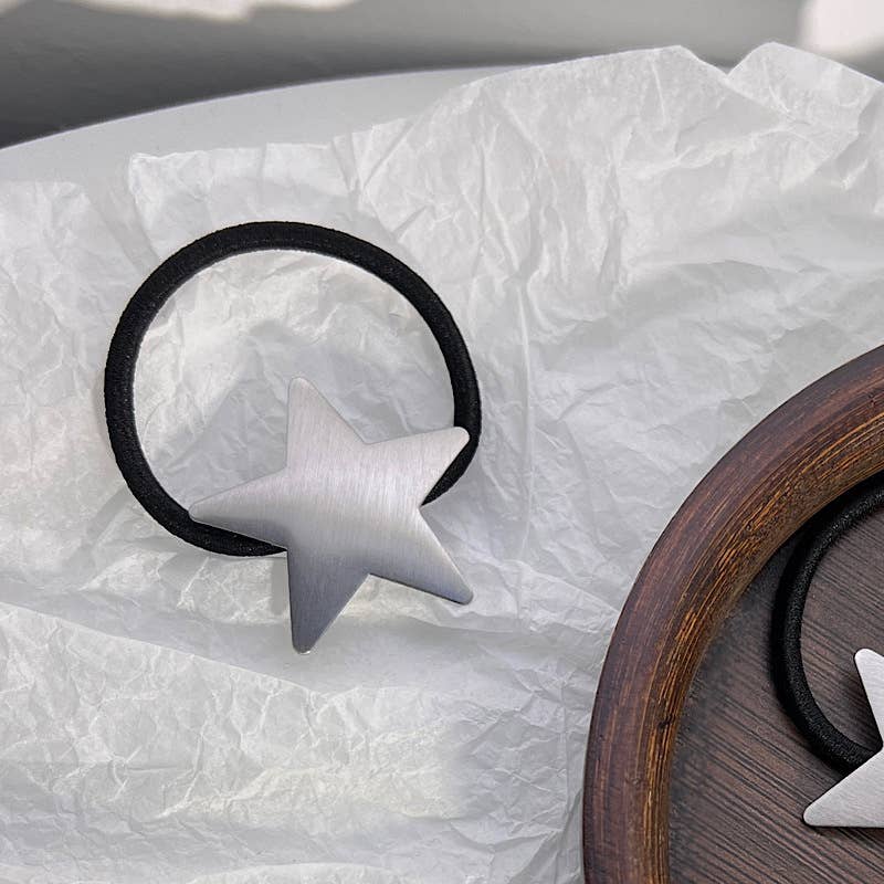GOLD METAL  STAR BRIGHT ELASTIC HAIR TIE_CWAHA0631