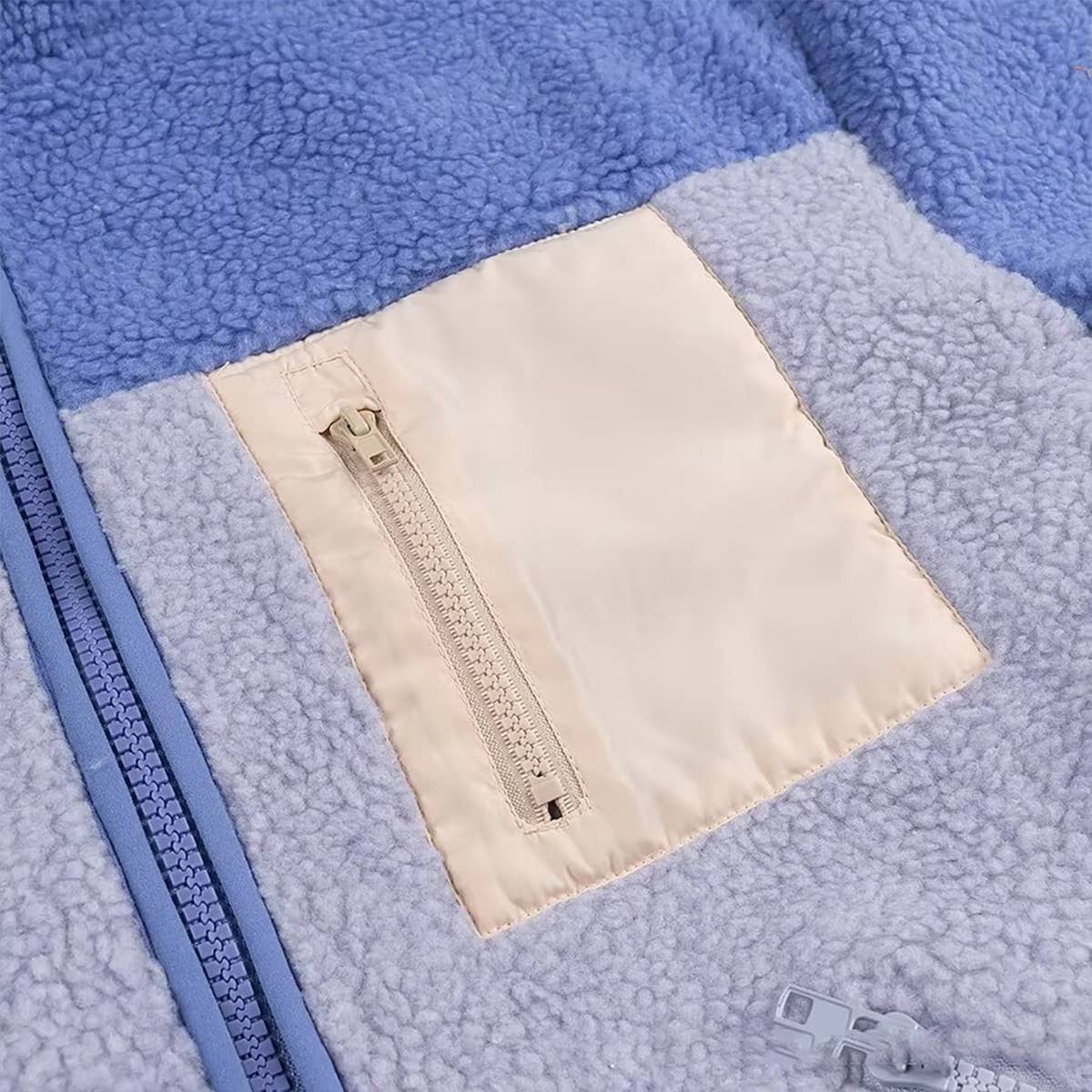 Warm zipper loose fleece jacket