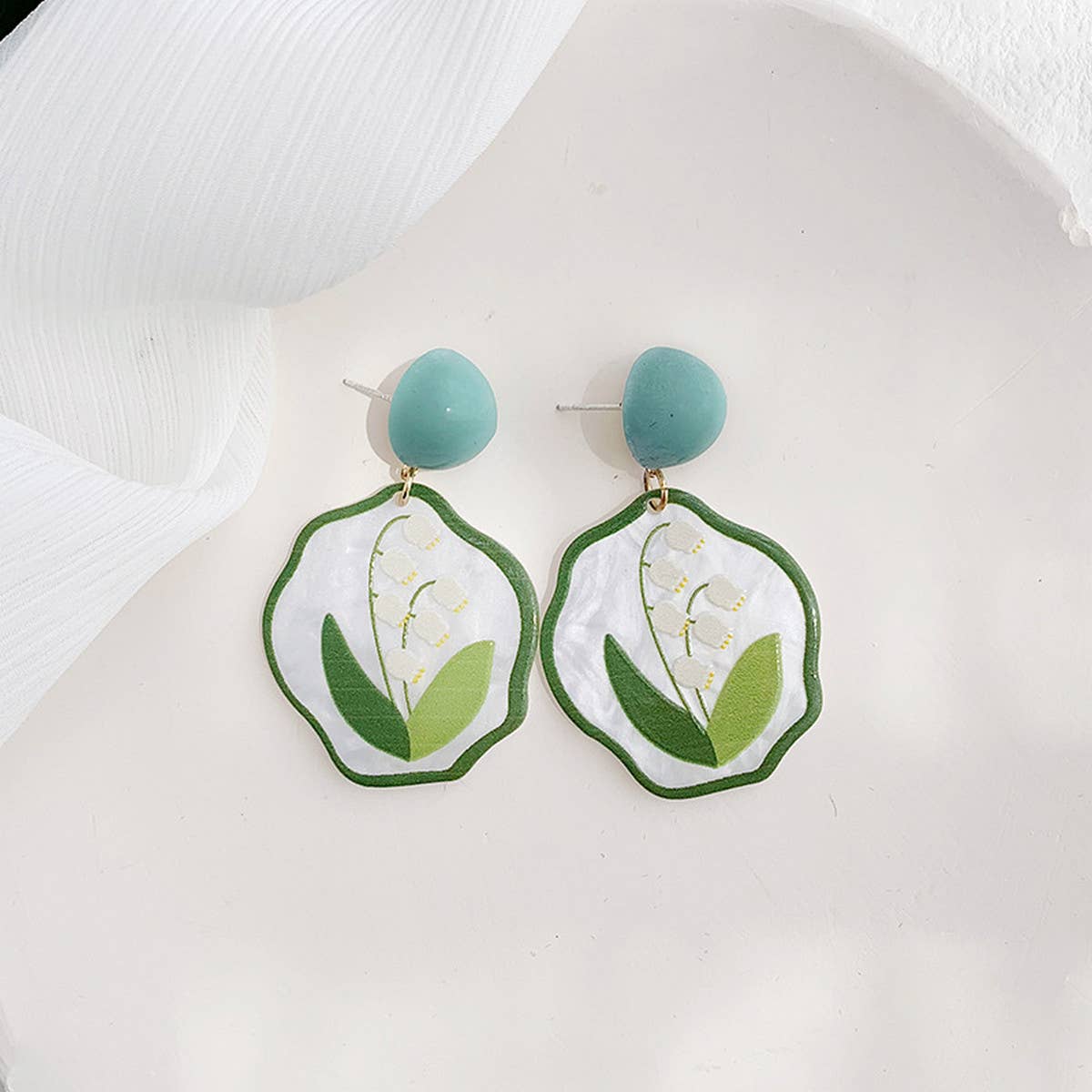 XINLING OIL PAINTING ORCHID EARRINGS_CWAJE1625