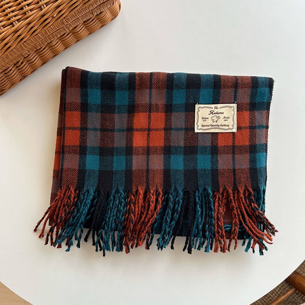 Plaid Colorblock Scarf - Classic Winter Wrap_CWASC2347