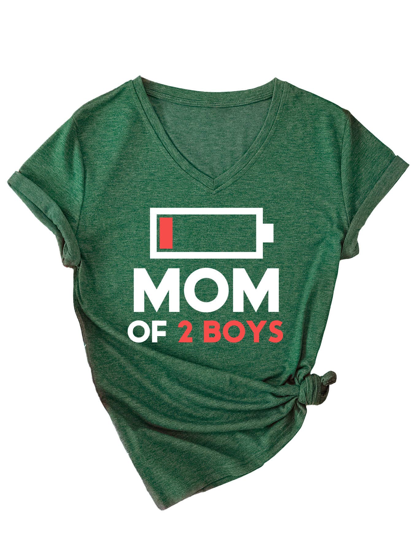 SOLID V-NECK MOTHER'S DAY BLOUSE