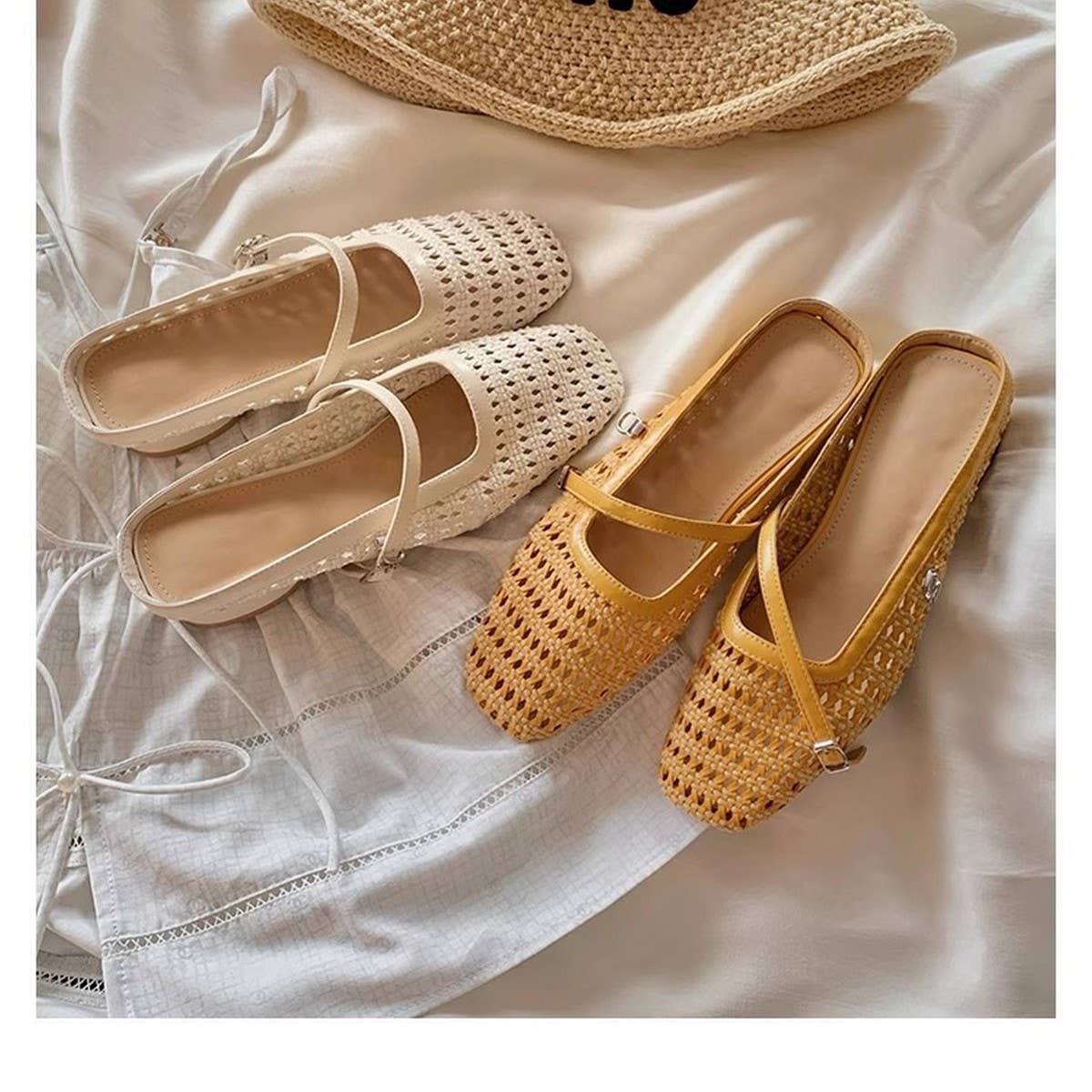 Cutout Leather Slip-On Mules with Hidden Wedge