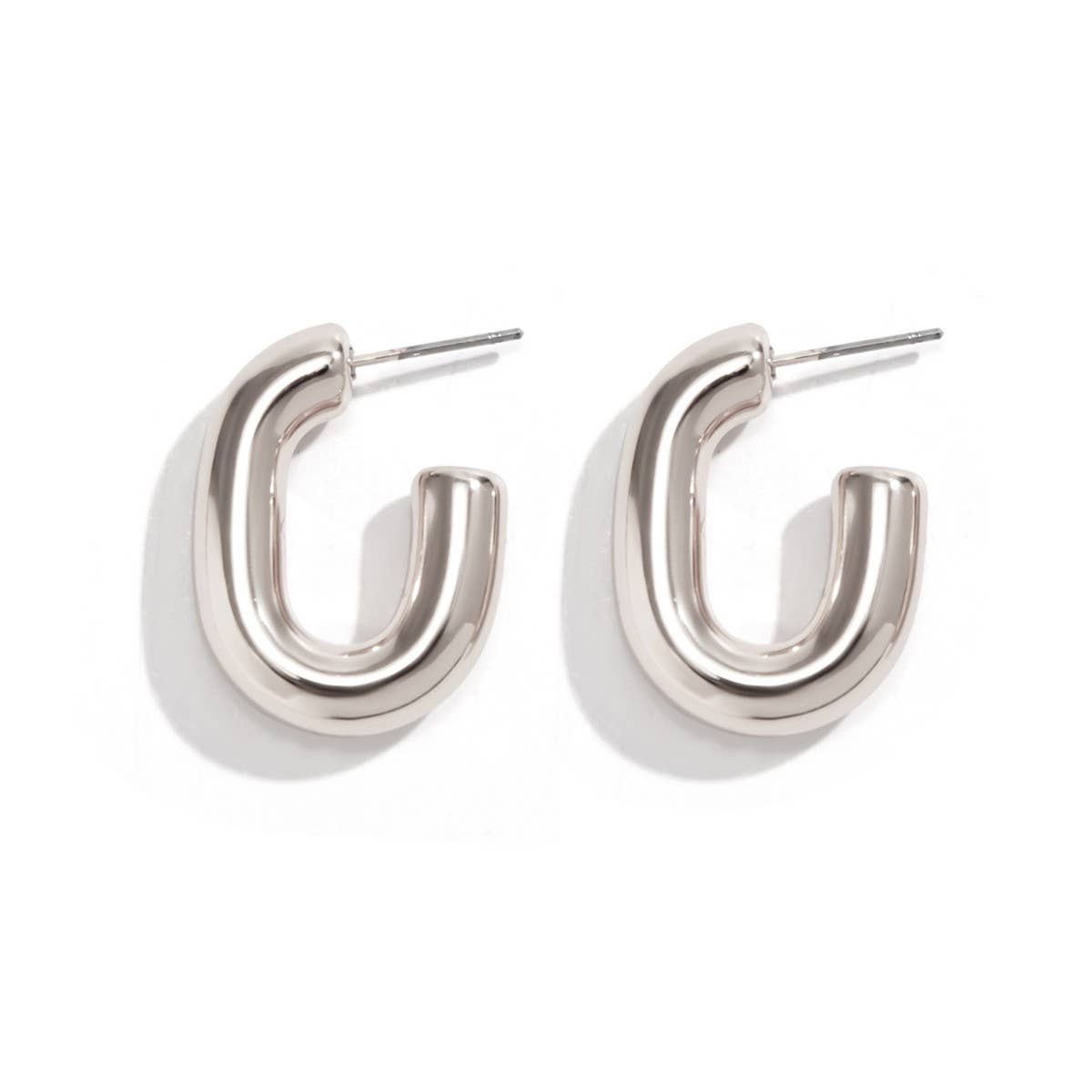 METAL WIND CIRCULAR RING THICK CHAIN EARRINGS