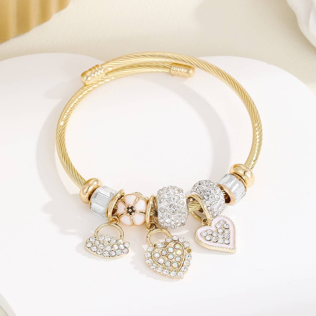 DIY Gold Stainless Steel Adjustable Couple Bracelet