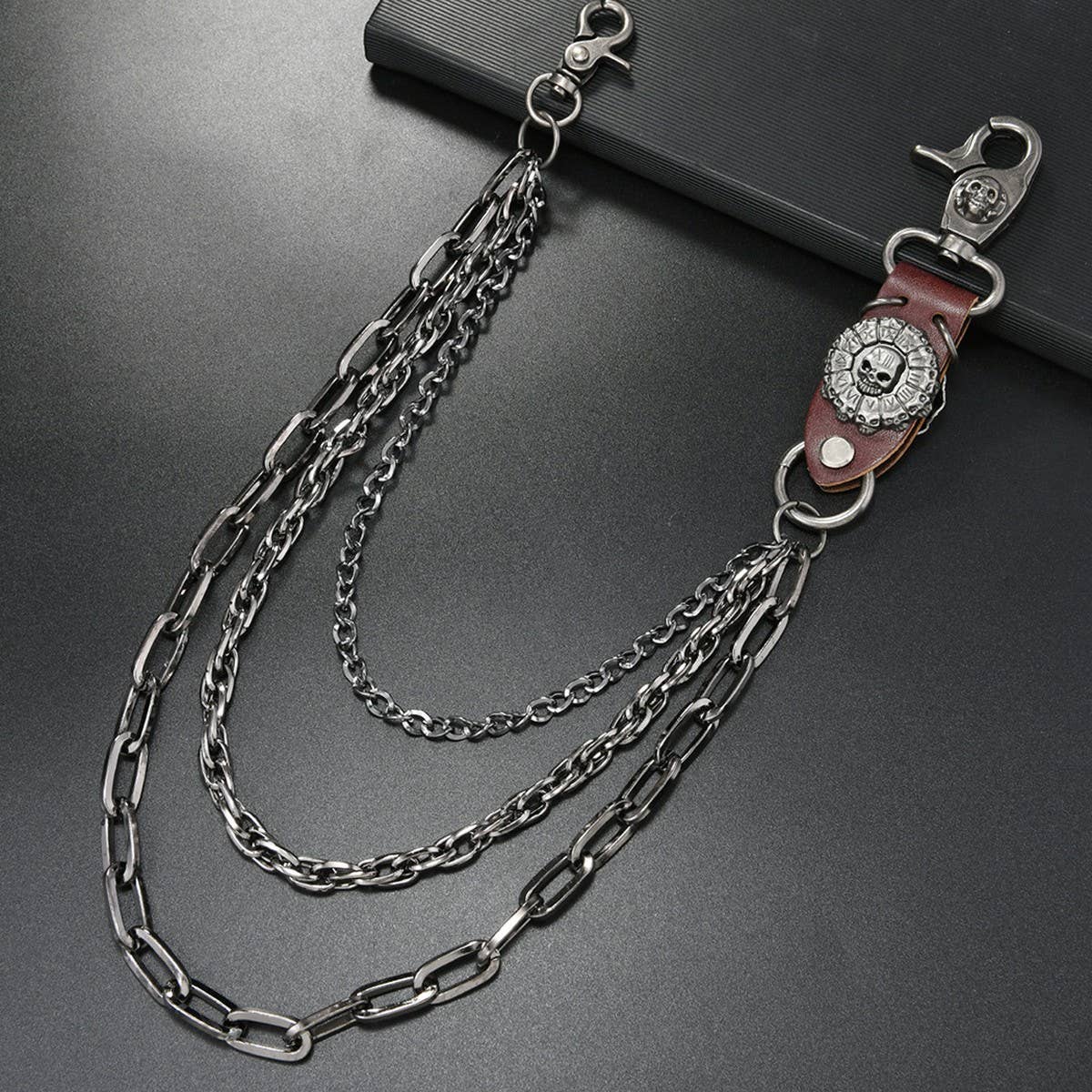 PUNK SKULL PENDANT MULTI-LAYERED TROUSER CHAIN_CWMM4879