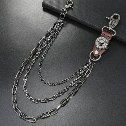PUNK SKULL PENDANT MULTI-LAYERED TROUSER CHAIN_CWMM4879