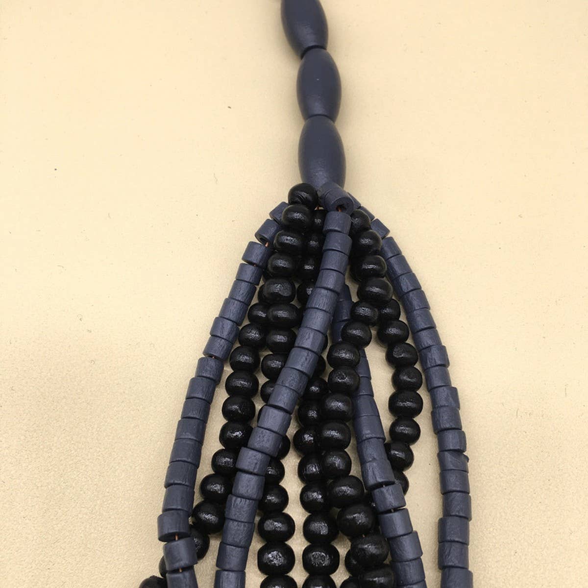 SQUARE WOOD MULTI-LAYER WOODEN BEAD NECKLACE_CWMM4975