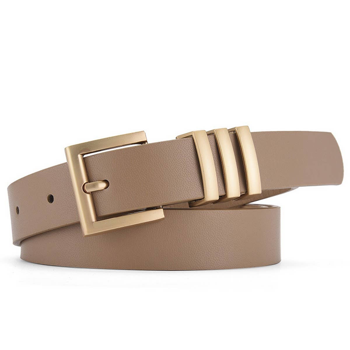 MATTE KOREAN-STYLE METAL SQUARE BUCKLE BELT