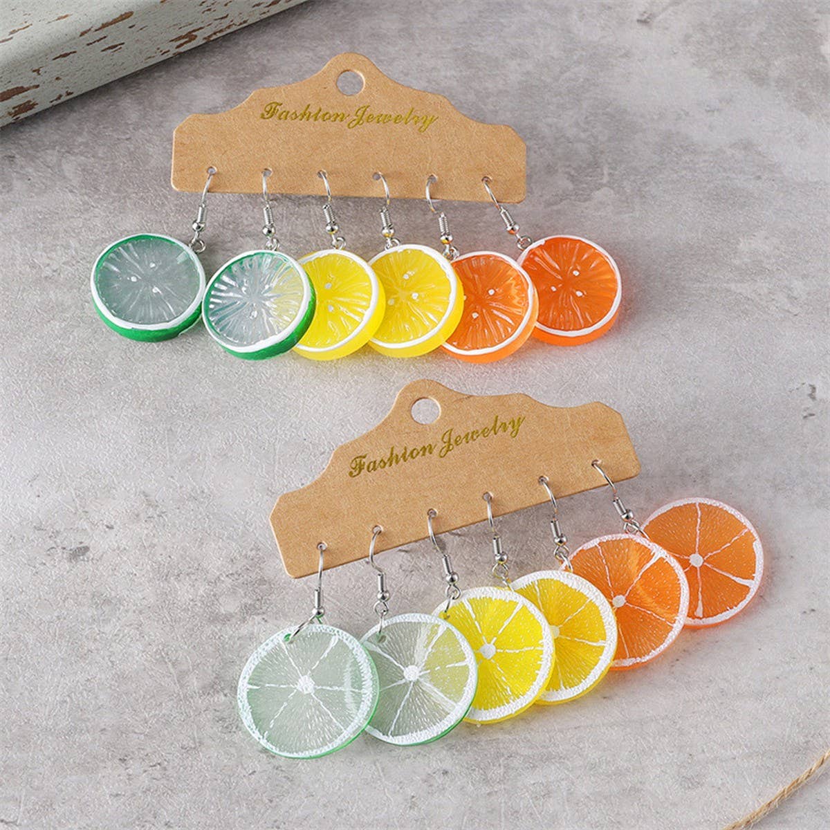 CREATIVE SWEET FRUIT LEMON PENDANT EARRINGS