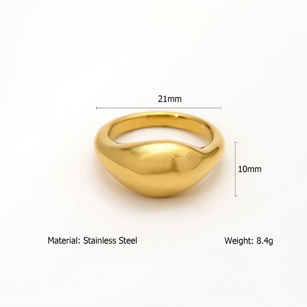 Designer Steel Ring with Zircon & Irregular Shape