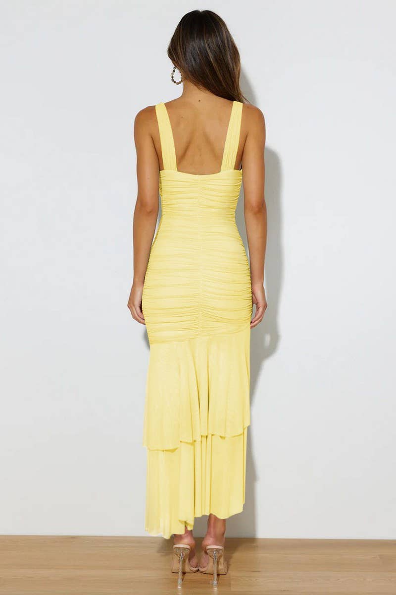 CWDMD4796_SUSPENDER DOUBLE-LAYER MESH SPLICING DRESS