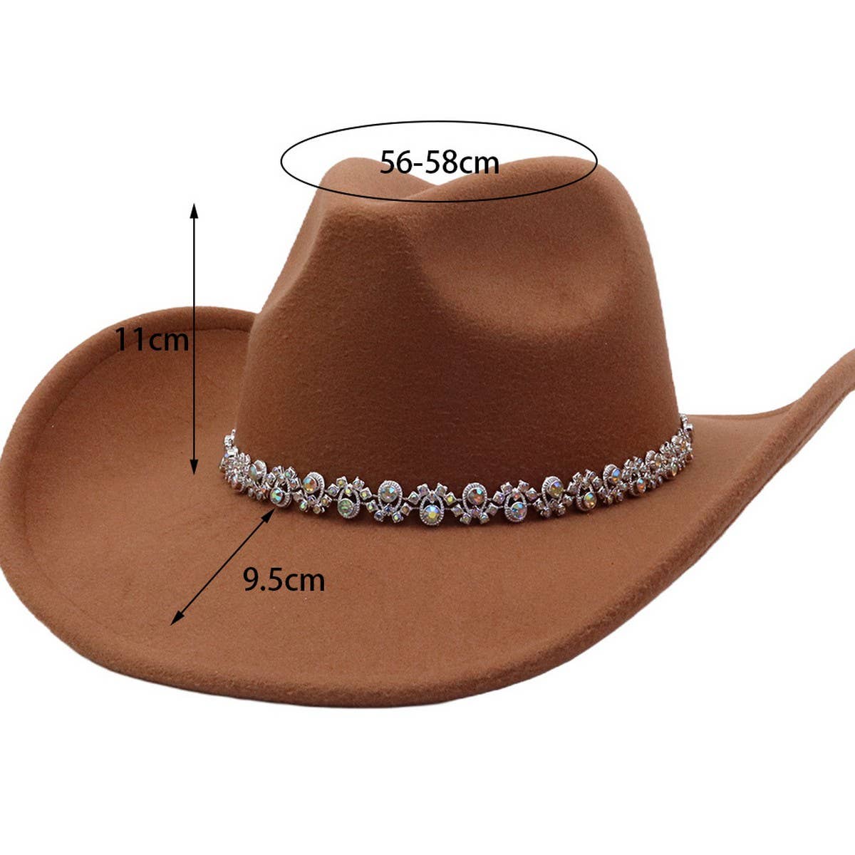 Western  Cowboy Fedora Hat Ethnic Design_CWAH04443