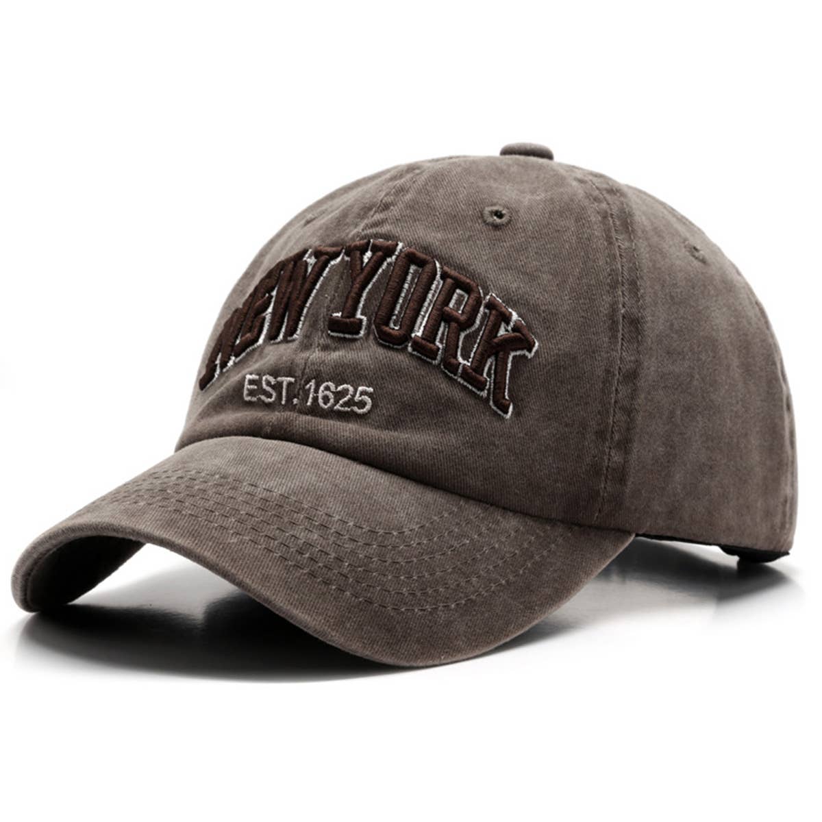 Vintage Washed NY Embroidered Denim Cap_CWAH1266