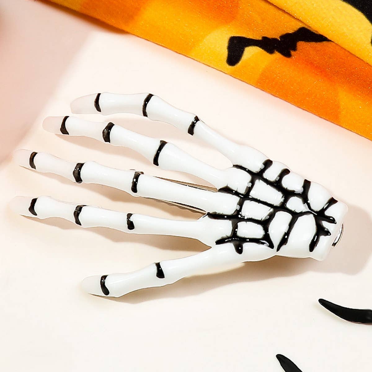 Halloween Skeleton Hand Hair Duckbill Clip_CWAHA1643