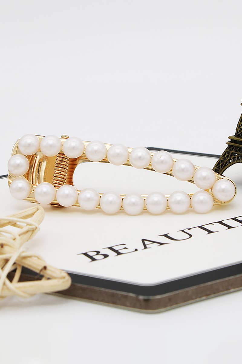 6PCS BOW FAUX PEARL DEARL DECOR HAIR CLIP_CWAHA0158