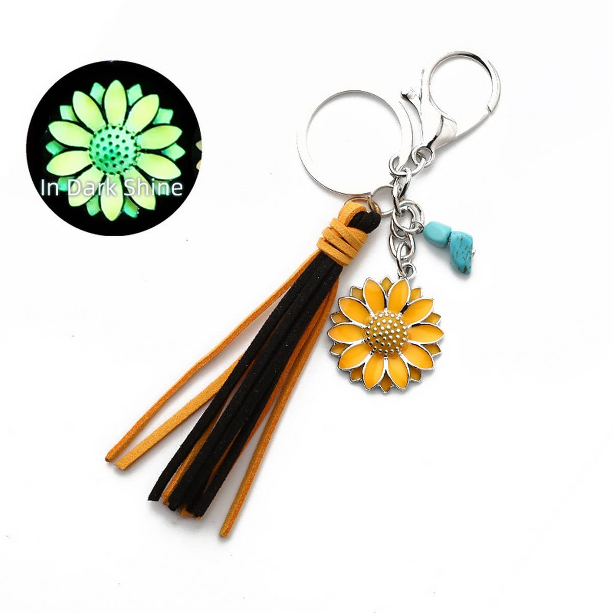 Glow Sunflower Keychain Fluorescent Night Charm_CWAB5091