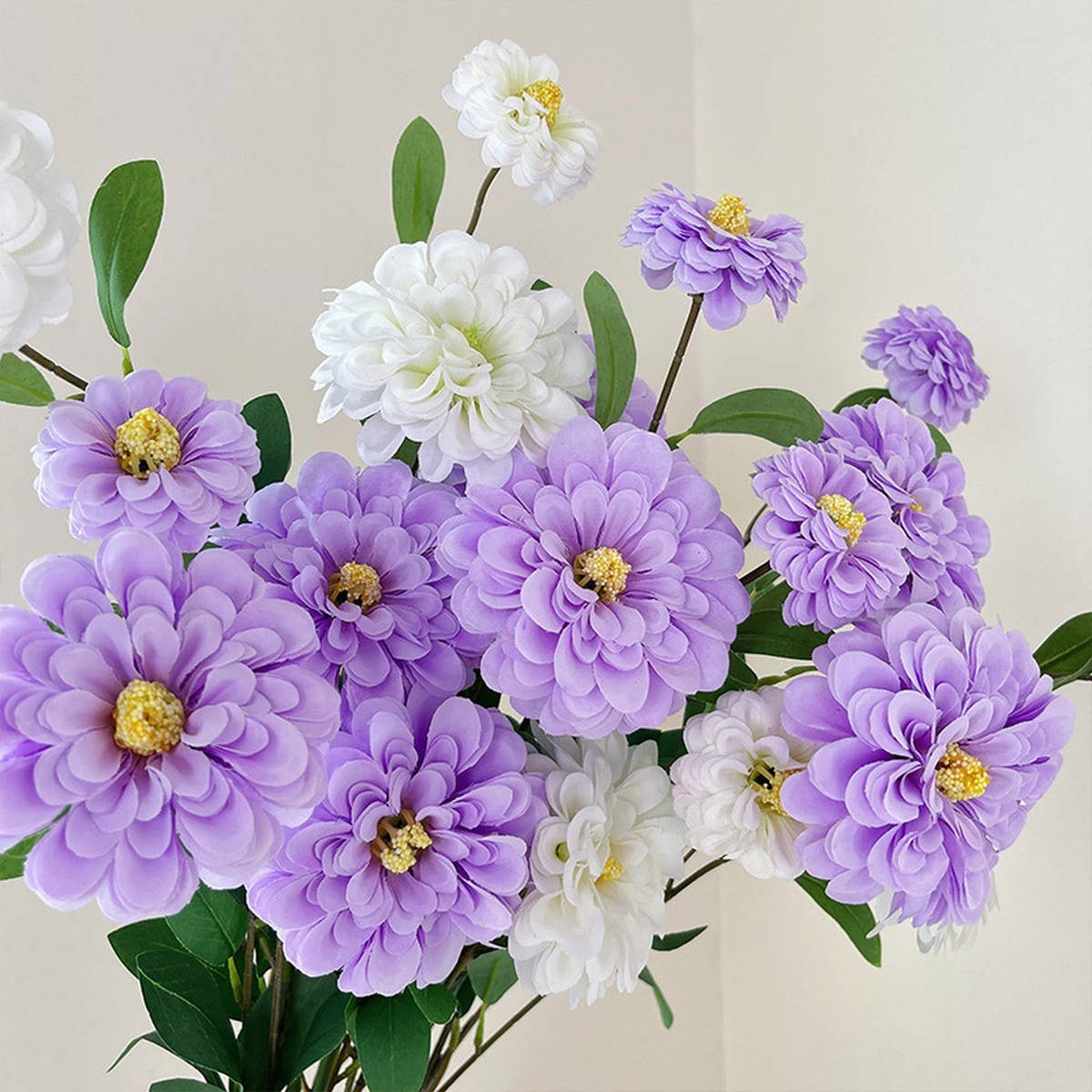 Faux Long-Stem Marigold Peony Flower for Decor