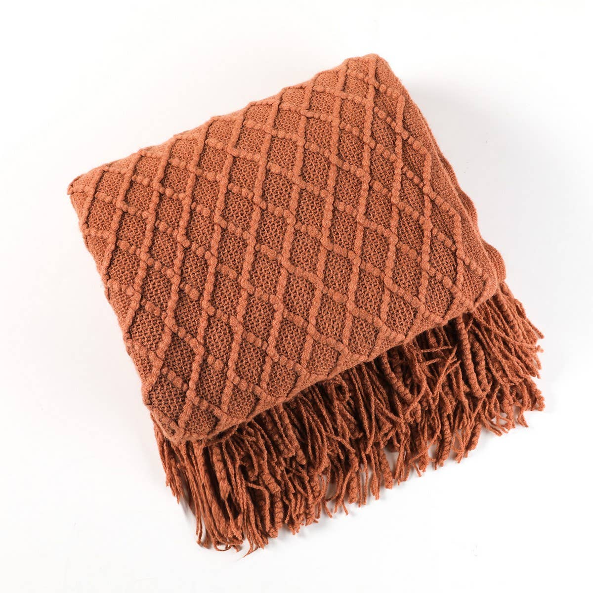 KNITTED SOLID COLOR SOFA BLANKET SHAWL BLANKET