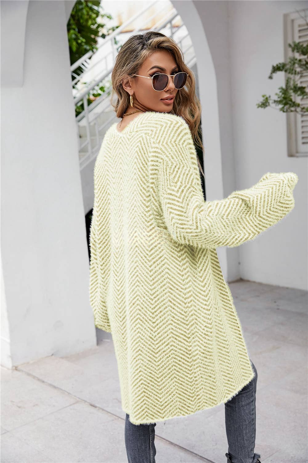 CWOSWL1048_Long Sleeve Open Front Long Cardigan Sweater